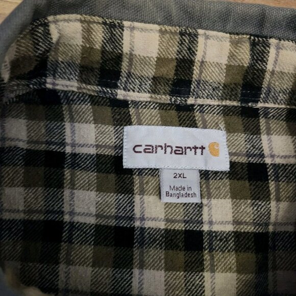 Carhartt Canvas Fleece Lined Overshirt/Jacket Size 2XL Grey - Picture 10 of 12
